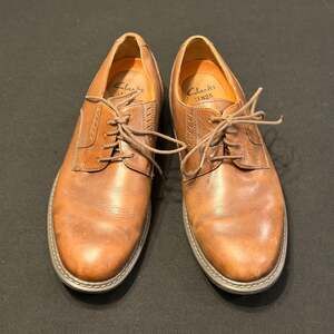 Clarks Men's Raharto Plain Oxford Casual Dress Shoe Tan sz 10
